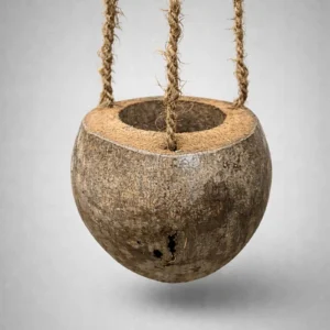 ben tre wooden vase (8 inch, brown) hanging pot m