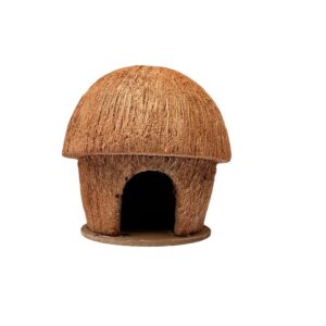 coconut husk hut – versatile decor & love bird nest, eco friendly home & office decor style rustic miniature house, sustainable bird/small pet hideout