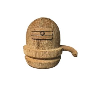 handcrafted coconut husk shivalingam, eco friendly lord shiva idol | natural single coconut fiber sculpture